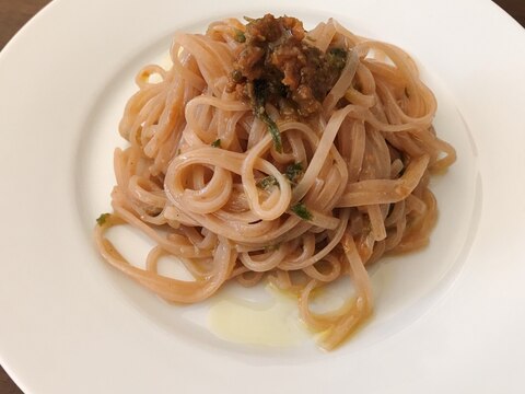 蕗の薹味噌和え麺＊パスタでもうどんでも◎